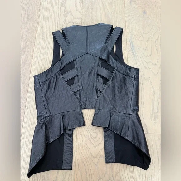 Black Leather Vest - Picture 7 of 8